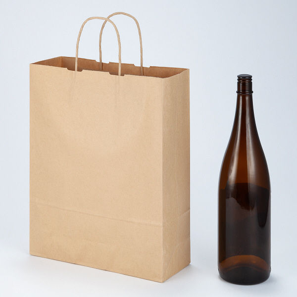 丸紐 クラフト紙手提袋ベーシック 320×400×115 茶 1箱（300枚：50枚×6