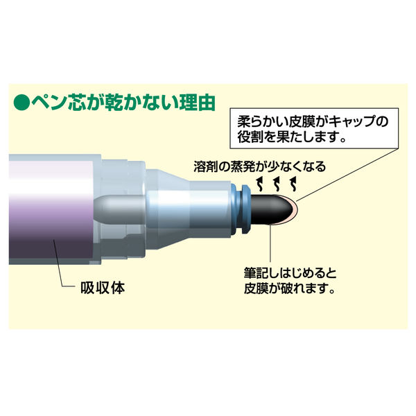 シヤチハタ 乾きまペン 油性マーカー 中字・丸芯 K-177N 黒 １０本