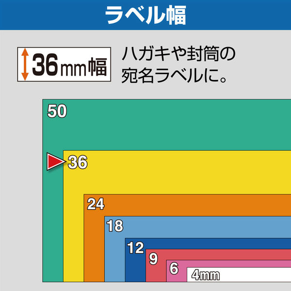 テプラ TEPRA PROテープ マグネットテープ 幅36mm 白ラベル(赤文字