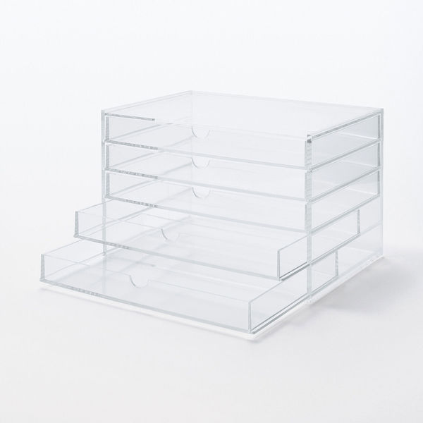 まとめ買いセット】無印良品 重なるアクリルケース 横型5段 約幅