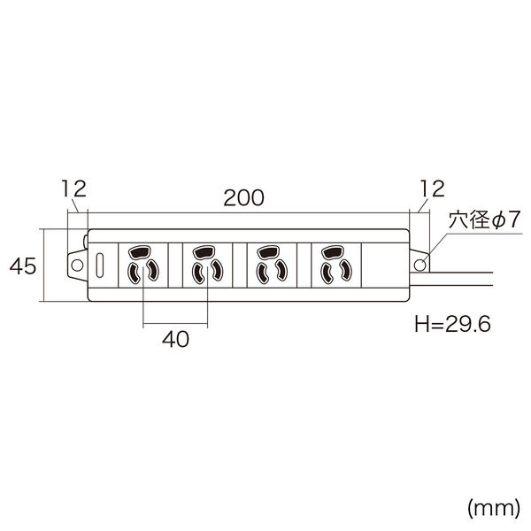 サンワサプライ 電源タップ マグネット付抜けどめタップ 3P式/4個口/5m