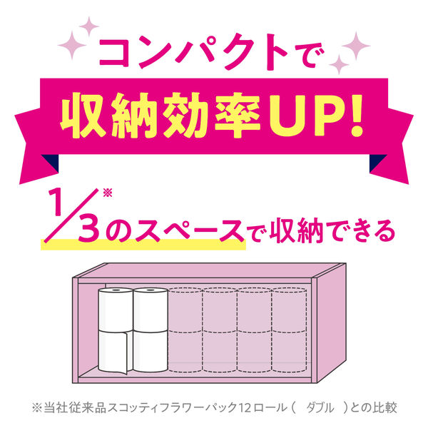 トイレットペーパー 日本製紙クレシア スコッティ フラワーパック ダブル 3倍長持ち 1パック（4個入）