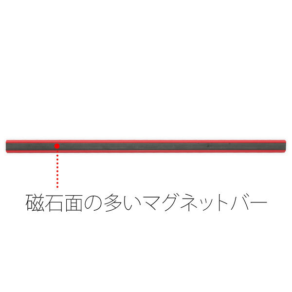 プラス マグネットバー 310mm レッド 80743 1セット（5本） - アスクル