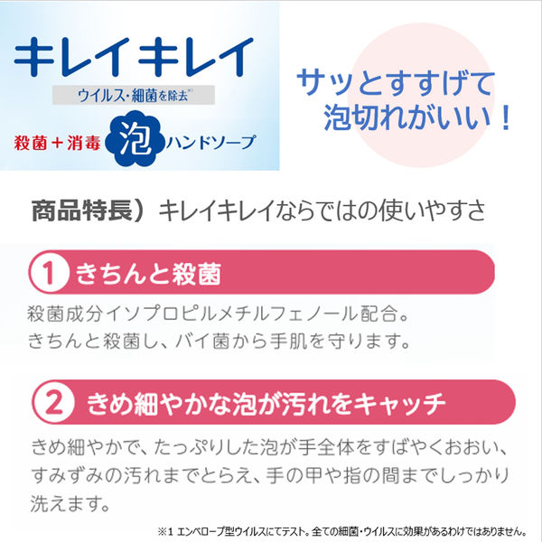 キレイキレイ薬用泡ハンドソープ　無香料 　業務用２L　1個　ライオン