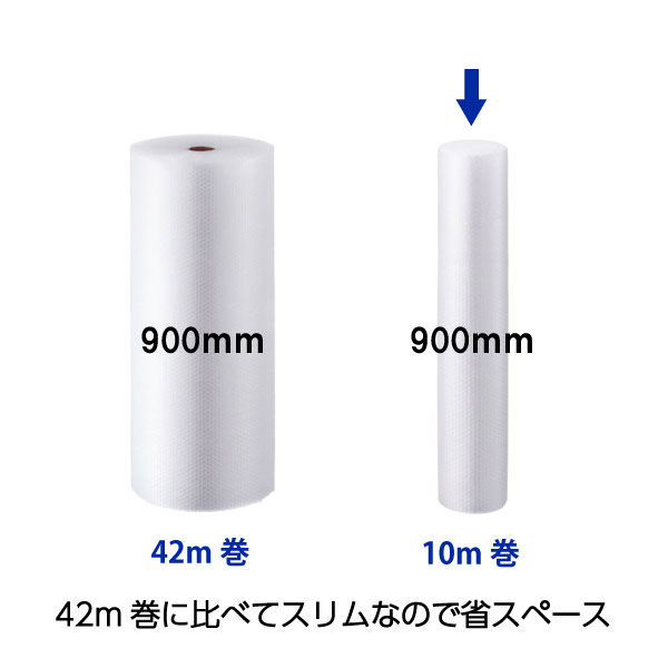 現場のチカラ」 プチプチ ライトプチ（R） 幅900mm×10m巻 コアレス 紙 