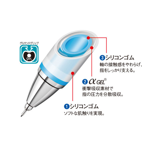 三菱鉛筆(uni)　ユニアルファゲル　クルトガエンジン搭載タイプ　シャープペン　0.5mm　ブルー軸　M5-858GG1P.33　1本