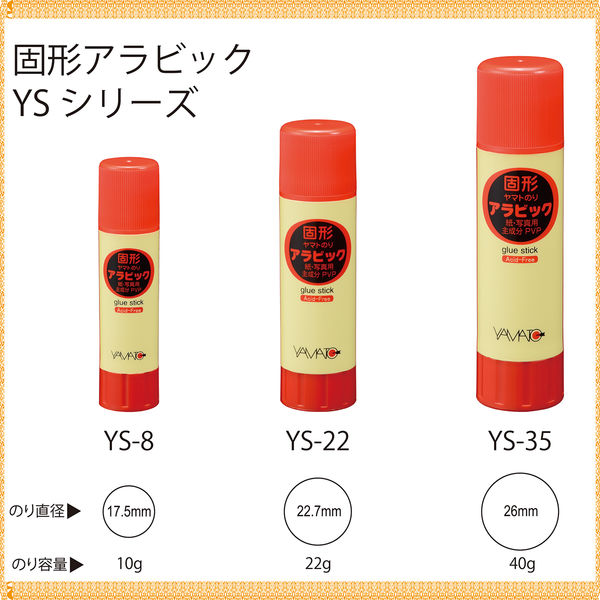 新発売の ヤマト 固形アラビック(固形のり) 40g 1箱(10本入) - アスクル のり・接着剤