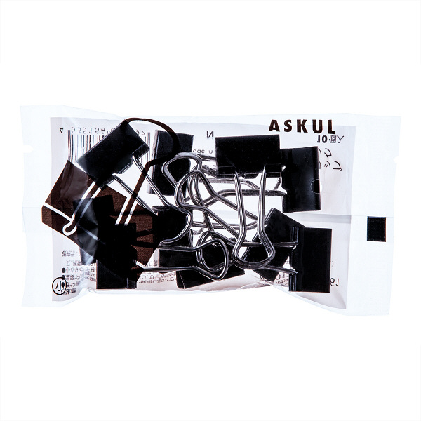 アスクル　ダブルクリップ　小　ブラック　1セット（200個：10個入×20パック）　幅19mm オリジナル