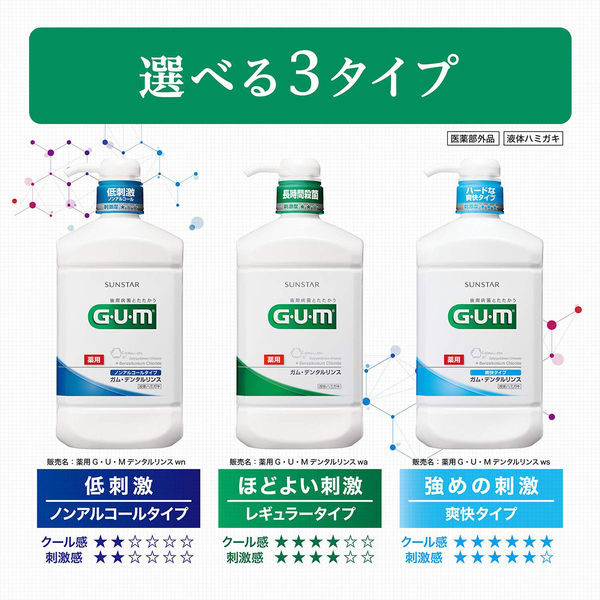 ガム デンタルリンス レギュラー 500mL 1本 サンスター GUM マウスウォッシュ マウスウォッシュ 液体歯磨き 殺菌 歯周病予防 口臭