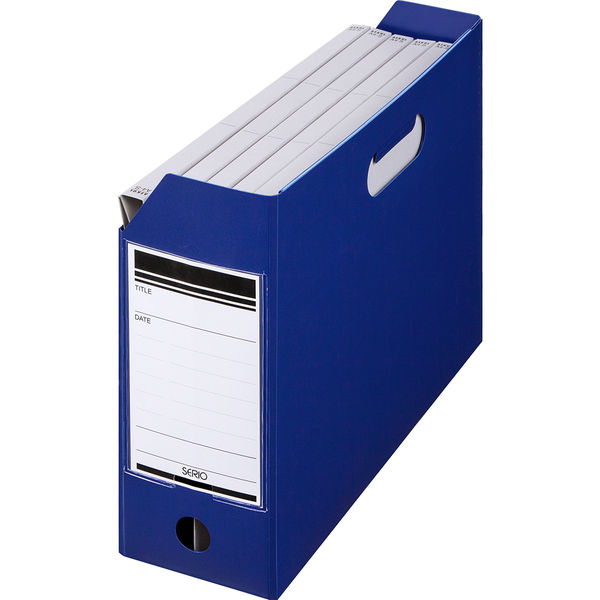 ボックスファイル組み立て式 A4ヨコ PP製 ネイビー セリオ