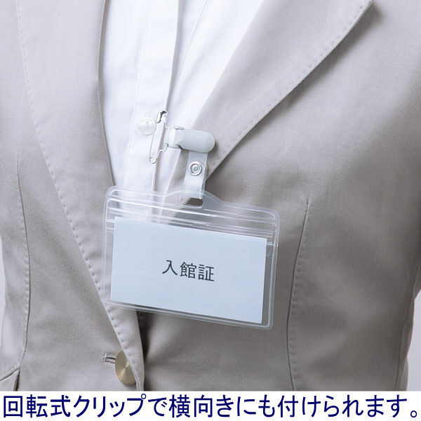 バンドクリップ＆安全ピン付名札 チャック式 5組 HEROES オリジナル