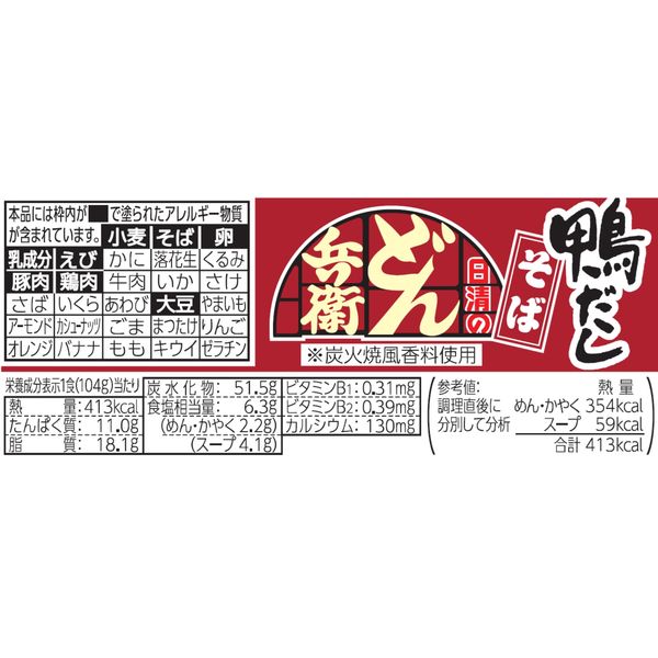 Amazon.co.jp: どん兵衛 鴨だしそば [炭火香る鶏つくね入り] 日