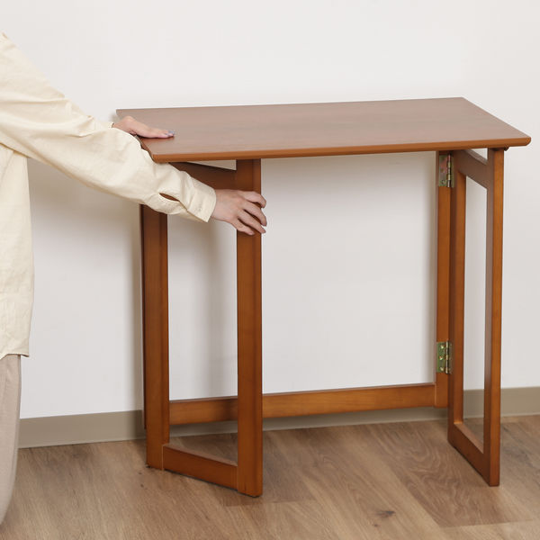 フォールディングテーブル ミラン ブラウン 幅700×奥行450×高さ690mm