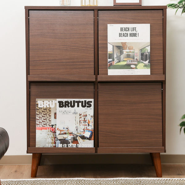 アルト ディスプレイラック4マス ダークブラウン 幅790×奥行450×高さ