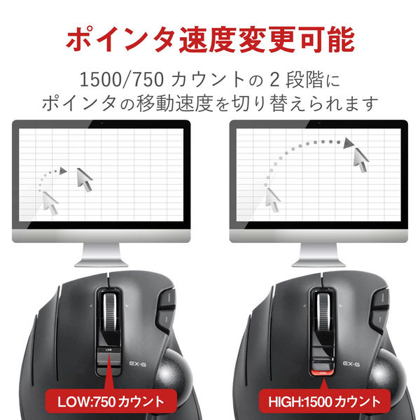 トラックボールマウス 無線 6ボタン 親指 左手用 握りやすい 手