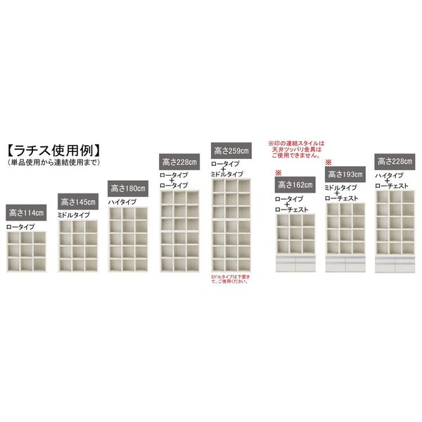 フナモコ NEW LATTICE （ニューラチス/ローチェスト） ホワイトウッド 幅1096×奥行448×高さ476mm FLS-110S  1台（直送品） - アスクル