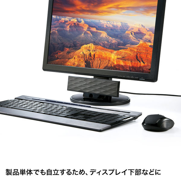 サンワサプライ USB電源サウンドバースピーカー MM-SPL11UBK 1個