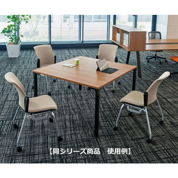 組立設置付】プラス ロンナ会議テーブル幅1200mm ホワイトメープル天板 