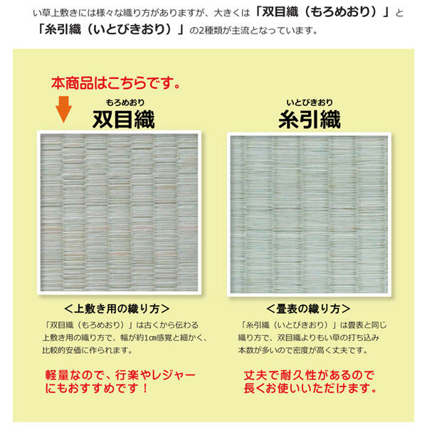 代引不可) (同梱不可)い草上敷き 糸引織(平安) 2畳 約174×174cm