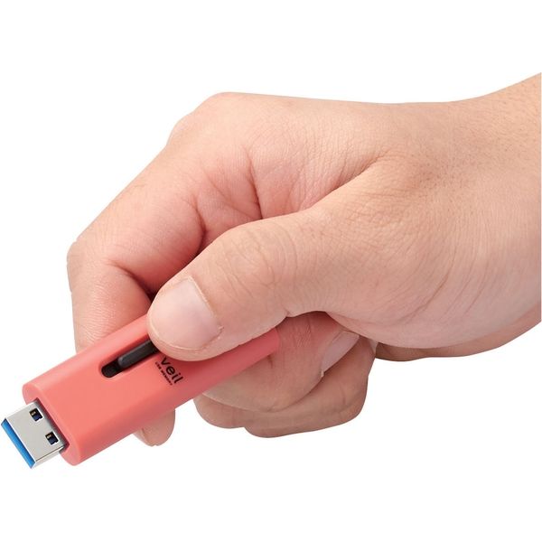 エレコム USBメモリ 128GB USB3.2(Gen1)対応 スライド式 ストラップホール付き ブルー MF-SLU3128GBU