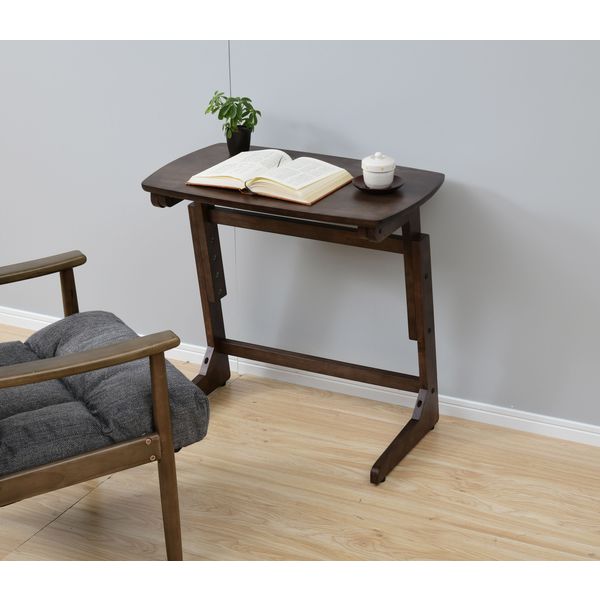 山善 YAMAZEN 小机 高さ変更可能 幅650×奥行400×高さ55/60/65cm ダーク