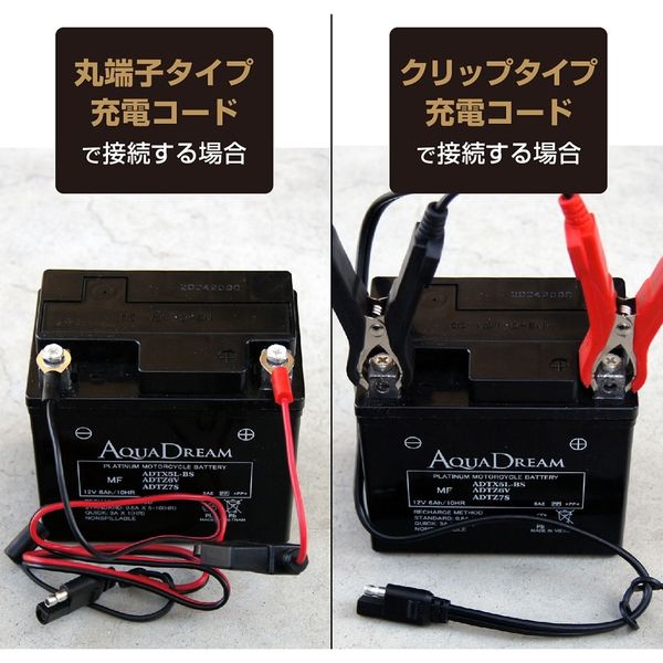 アクアドリーム バッテリー充電器 バイク用バッテリーパルス充電器 （3年保証） 全自動マイコン制御 DC12V専用 AQP-200 1個（直送品） -  アスクル