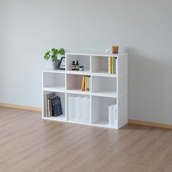 YAMAZEN カラーボックス A4対応 タテヨコ使える 幅250mm 2段 ホワイト