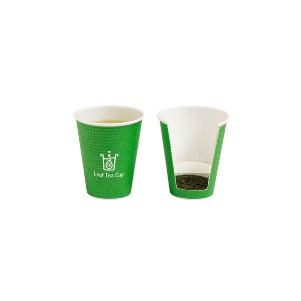 【アウトレット】吉村 ＜茶葉入り紙コップ＞Leaf Tea Cup（リーフティーカップ） 緑茶 1セット（1個入×5袋）