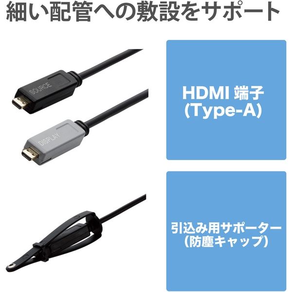 HDMI光ファイバーケーブル 15m 長尺 HDMI-HDMI ブラック DH-HDLOB15BK