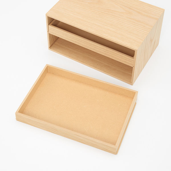 無印良品 木製トレー収納2段引出 約幅25.2×奥行17×高さ12.6cm 無印良品 木製トレー収納2段引出 約幅25.2×奥行17×高さ12.6cm