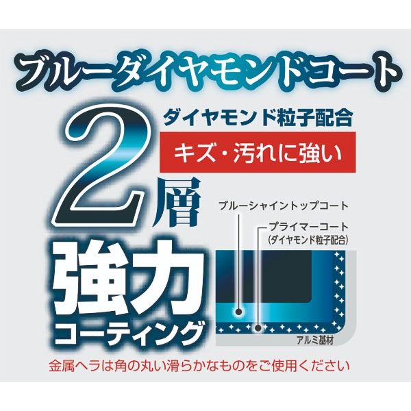 フライパン 深型 20cm ブルー 鍋にも使える 極深 ブルーダイヤモンドコート プレミアム IH対応 両口 ND-4286  4975970248645 - アスクル