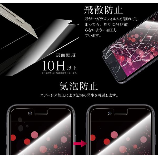 iPhone SE (第3世代/第2世代) iPhone8 iPhone7 ガラスフィルム 液晶保護フィルム スタンダードサイズ 超透明（直送品）