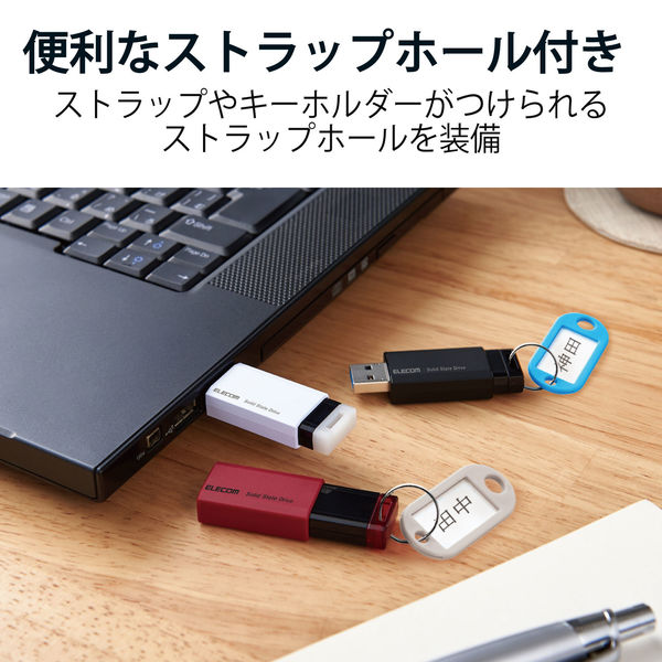 SSD 外付け 1TB 小型 ノック式 USB3.2(Gen1)対応 ホワイト ESD