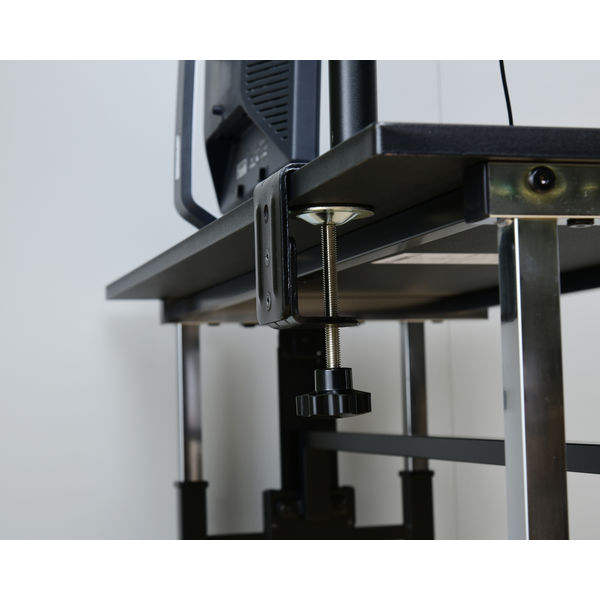 YAMAZEN 昇降式パソコンデスク CGD-1255(MBK) 1台（直送品） - アスクル