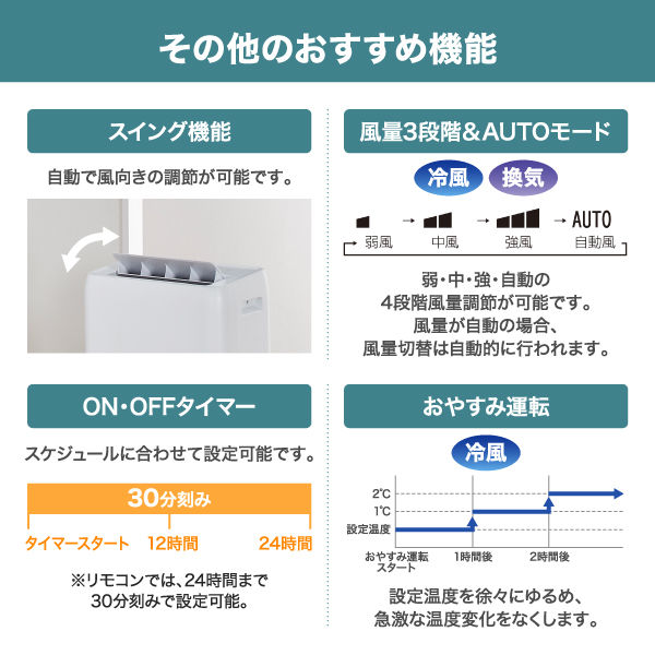 冷風8～12畳】アイリスオーヤマ ポータブルクーラー 冷専 ノンドレン式 3.5kW IPA-3521G-W 1台 - アスクル