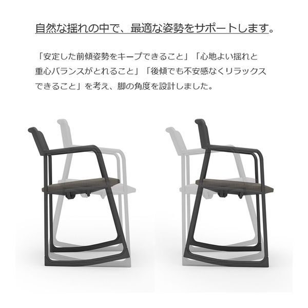 組立設置込】コクヨ cuna クーナ 肘付チェアー ソリ脚 ライト
