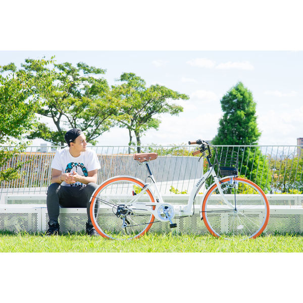 chuchu折り畳み自転車GRAPHIS GR-CITY シティサイクル GR-CITY 折りたたみシティサイクル 6段変速 カゴ・カギ・ライト