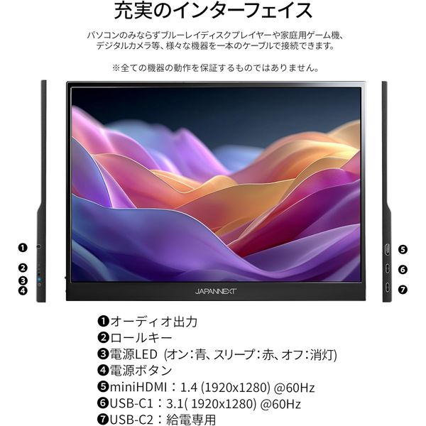 JAPANNEXT 13.5インチ モバイルディスプレイ JN-MD-IPS135FP 1台