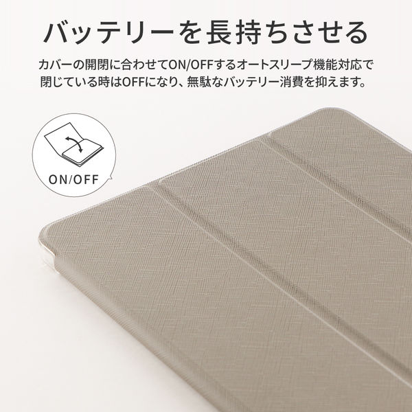 iPad Air 10.9inch (第5世代/第4世代) ケース カバー 背面クリアフラップケースClear Note ピンクベージュ（直送品）