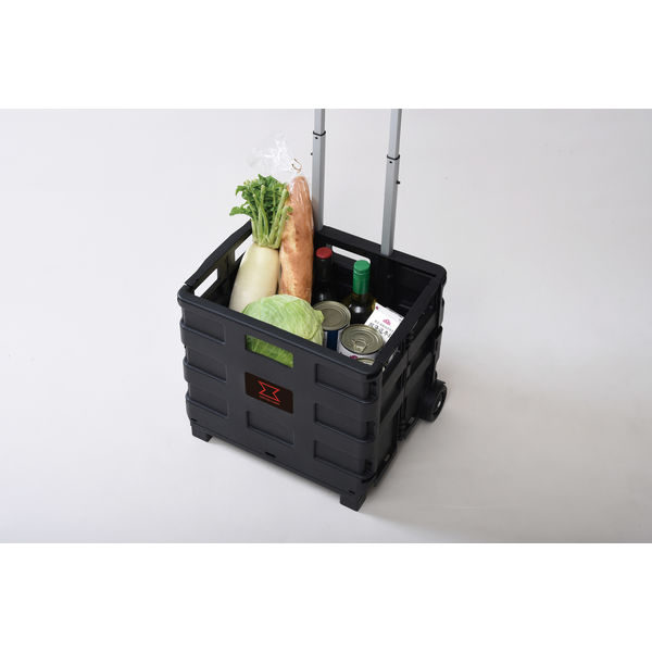 YAMAZEN オリコンカート(コンテナキャリー) 黒色 耐荷重25KG