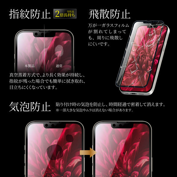 iPhone 13 mini ガラスフィルム 液晶保護フィルム 全画面保護 ソフト