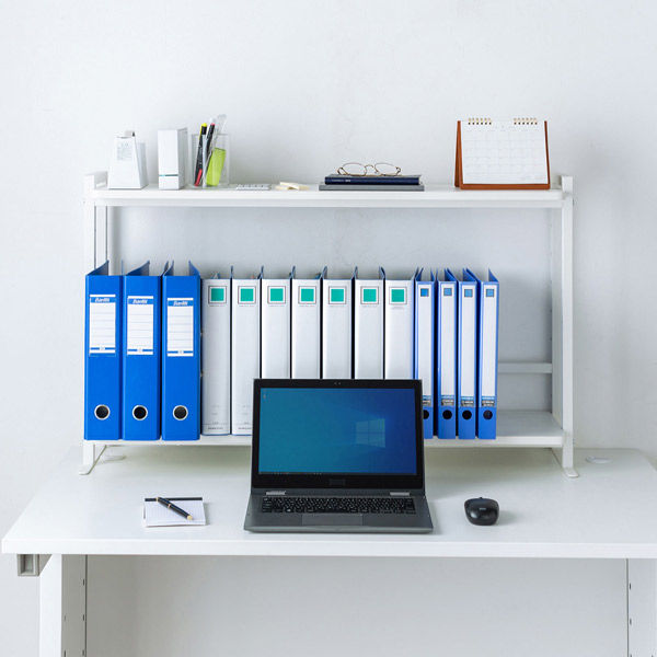 サンワサプライ クランプ式机上ラック2段タイプ MR-LC307W 1個（直送品