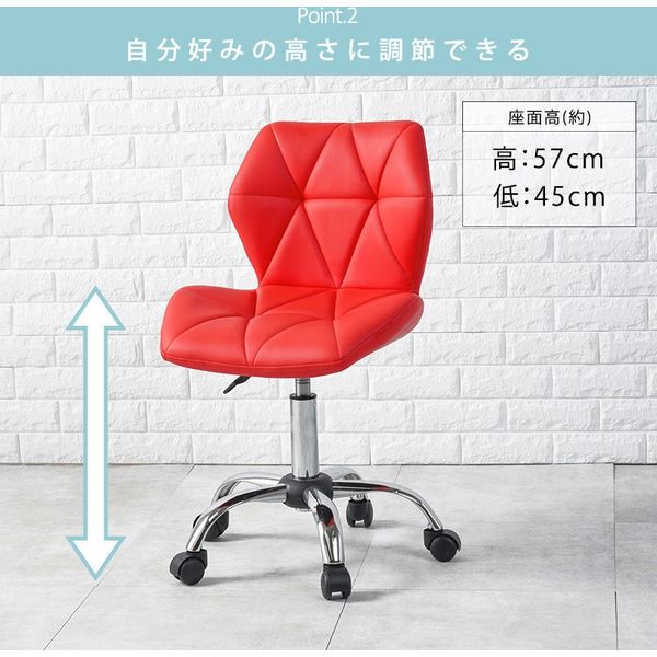 軒先渡し】萩原 オフィスチェア レッド LHC-4054RE 1台（直送品