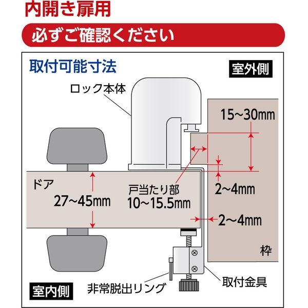 ガードロック 室内錠・非常脱出機能付 No.560H 1セット（直送品