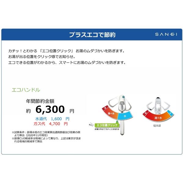 SANEI シングル混合栓（ファインバブル付） K87121ET6JV-13 1個（直送品） - アスクル