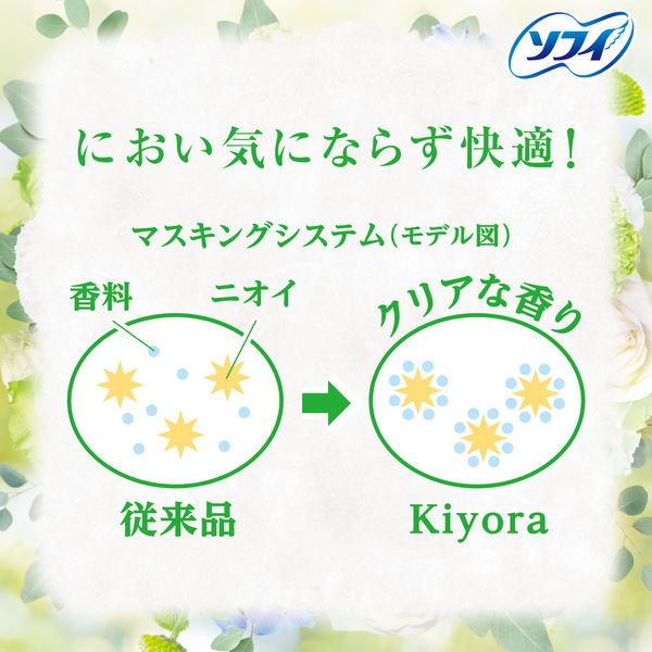 ソフィパンティーライナー　流せる　Kiyora　クリーン　ライナー ソフィKiyoraナチュラルグリーン パンティライナー おりもの