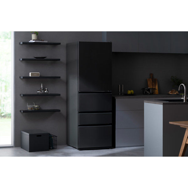 アイリスオーヤマ 冷凍冷蔵庫 371L IRSN-37A-B ブラック 1台（直送品