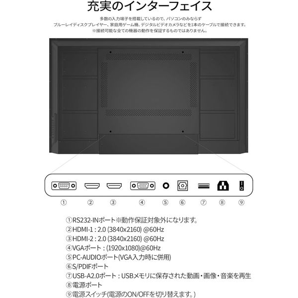 JAPANNEXT 55インチ ワイド 4Kデジタルサイネージ JN-SI55UHDR-24 1台