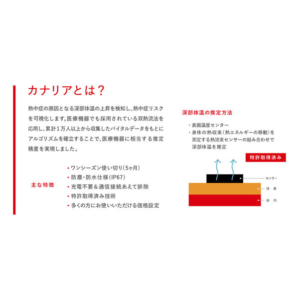 日本緑十字社 熱中症対策 ウォッチ型 カナリアプラス 375939 1個