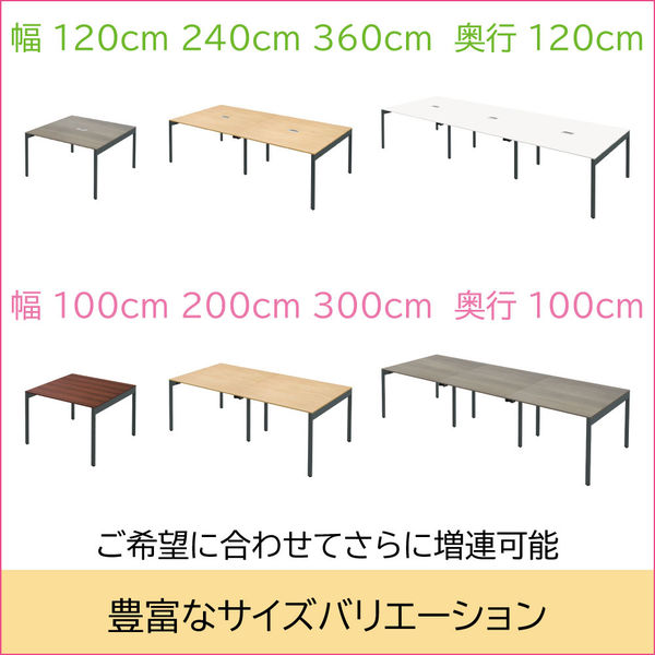 軒先渡し】Y2K AKIRA 配線機能付 フリーアドレスデスク 幅1000×奥行1000×高さ720mm ホワイト 1台（直送品） - アスクル